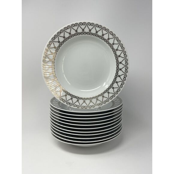 LS Collection Sevilla By Vicente Wolf Scrolls Rimmed Salad Soup Pasta Bowl 9.25” - Picture 7 of 7